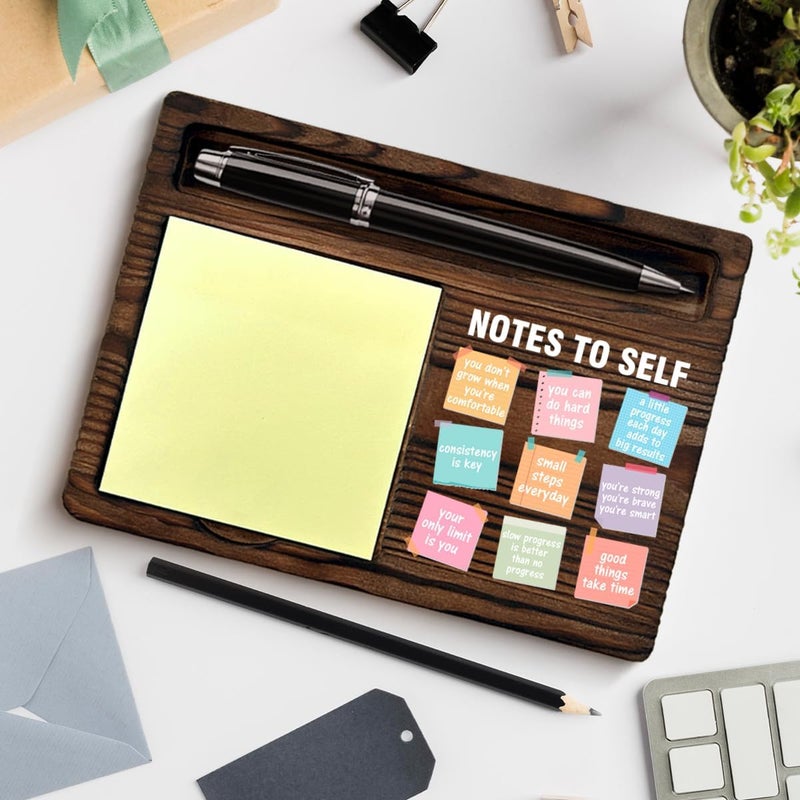 QODMGD Motivational Mental Health Sticky Note Holder Positive Affirmations Gifts Note to Self Post It Note Dispenser for Therapy Office Desk Decor - Image 4